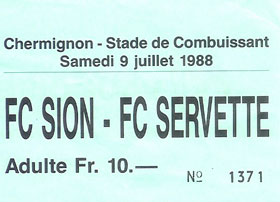 Billet Sion Servette